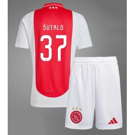 Ajax Josip Sutalo #37 Hemmakläder Barn 2024-25 Kortärmad (+ Korta byxor)